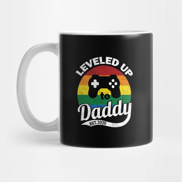 Funny New Dad 2020, Pregnancy Reveal, Gamer Dad Level Up graphic by Blue Zebra